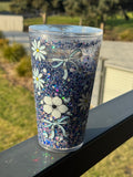 Blue and White Snow Globe - Acrylic 20 oz Stadium