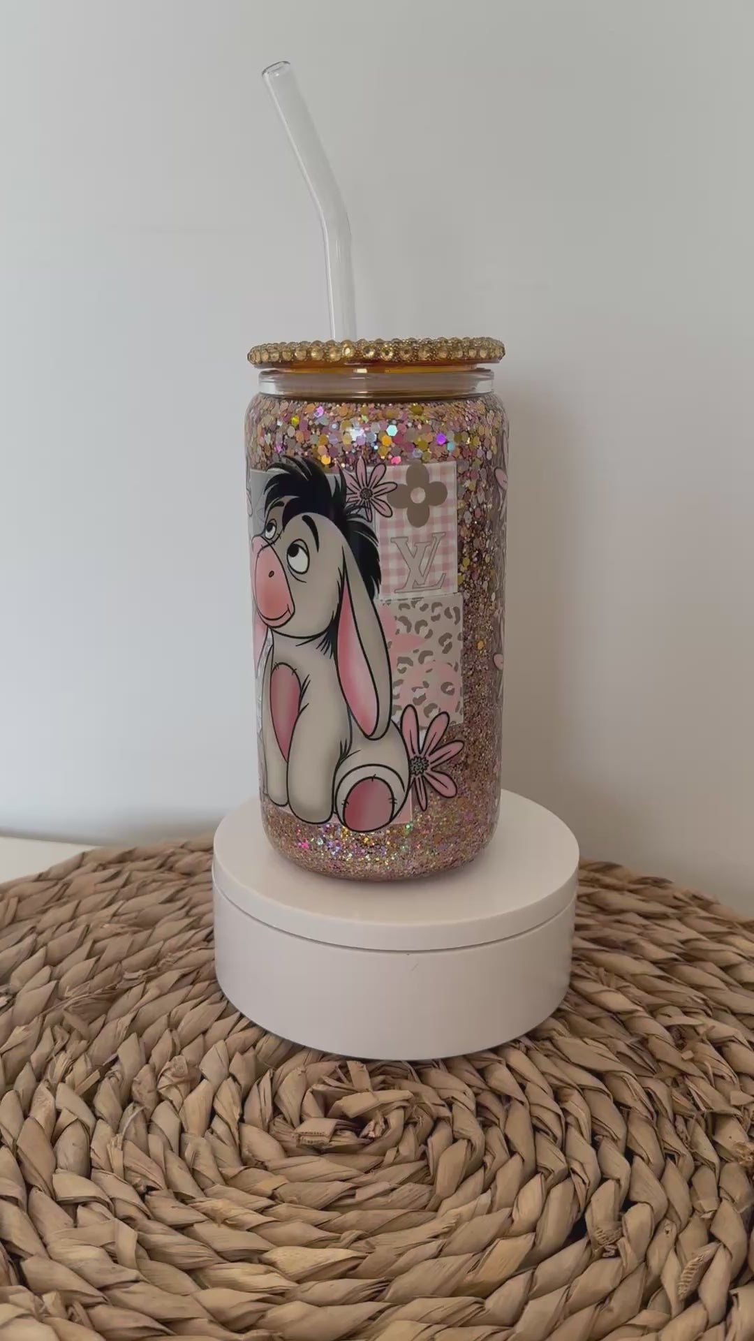Sparkle Eeyore - Glass 16 oz