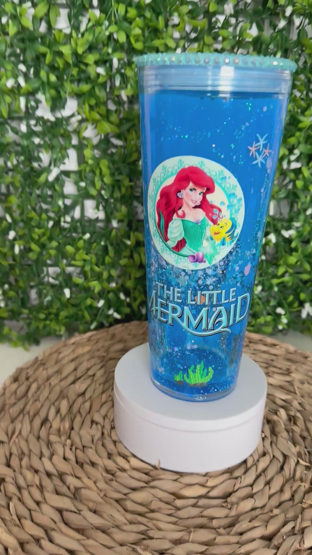 Little Mermaid delight - Lava in 240z acrylic with bling lid